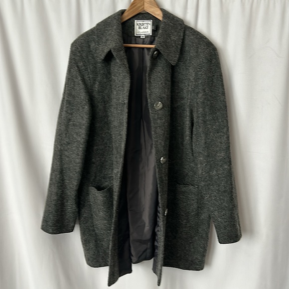 Kristen Blake Cozy Dark Grey Wool Button Up Pea Coat Jacket **Size 14**🌸🌸 - Picture 2 of 5